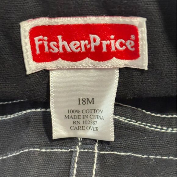 Fisher Price | Boys Black Overalls 18M with snaps - Picture 7 of 10